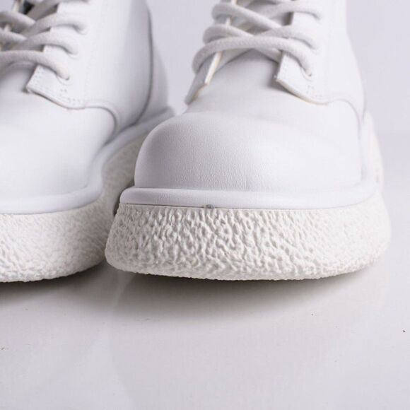 Zara Womens White Leather Chunky Ankle Boots EU 37 US 6.5 Combat 1116/810 NWT - Picture 6 of 7